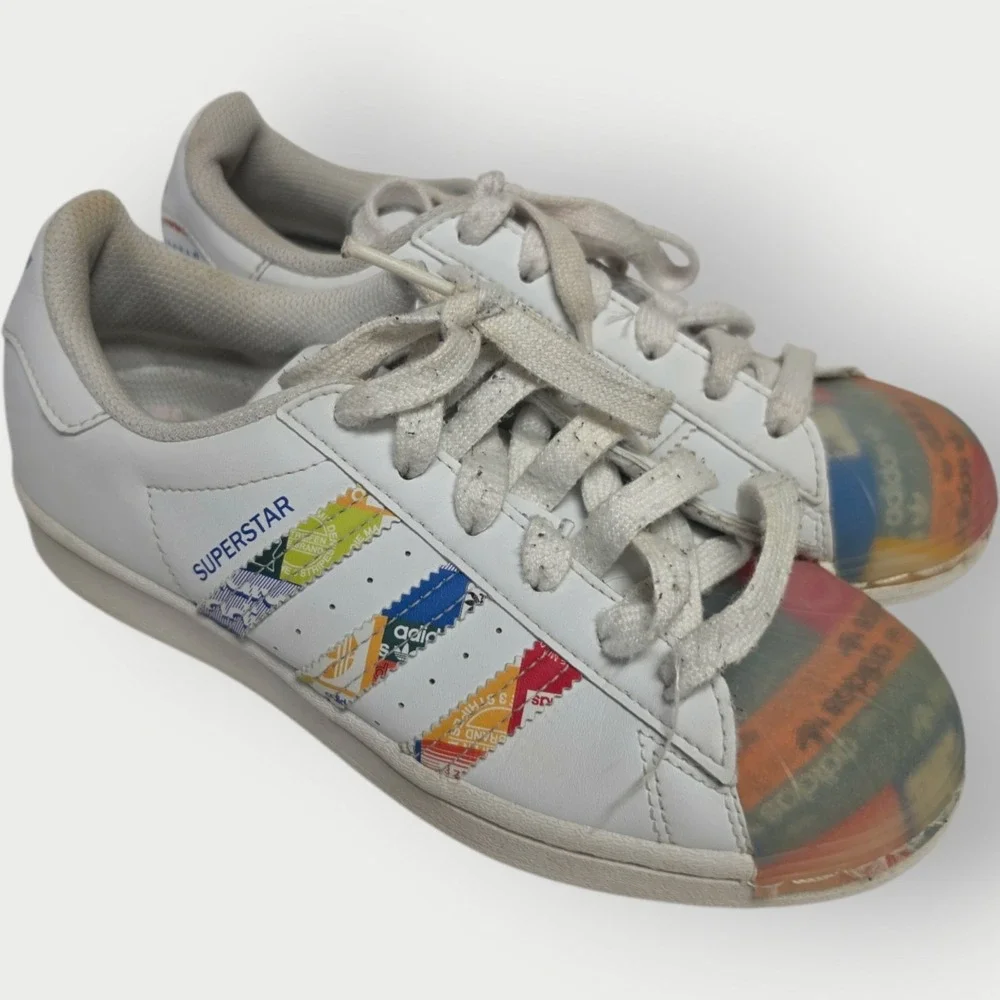 Adidas Superstar White Clear Shell Toe Shoes Sneakers Mens Size 4.5 GX2717